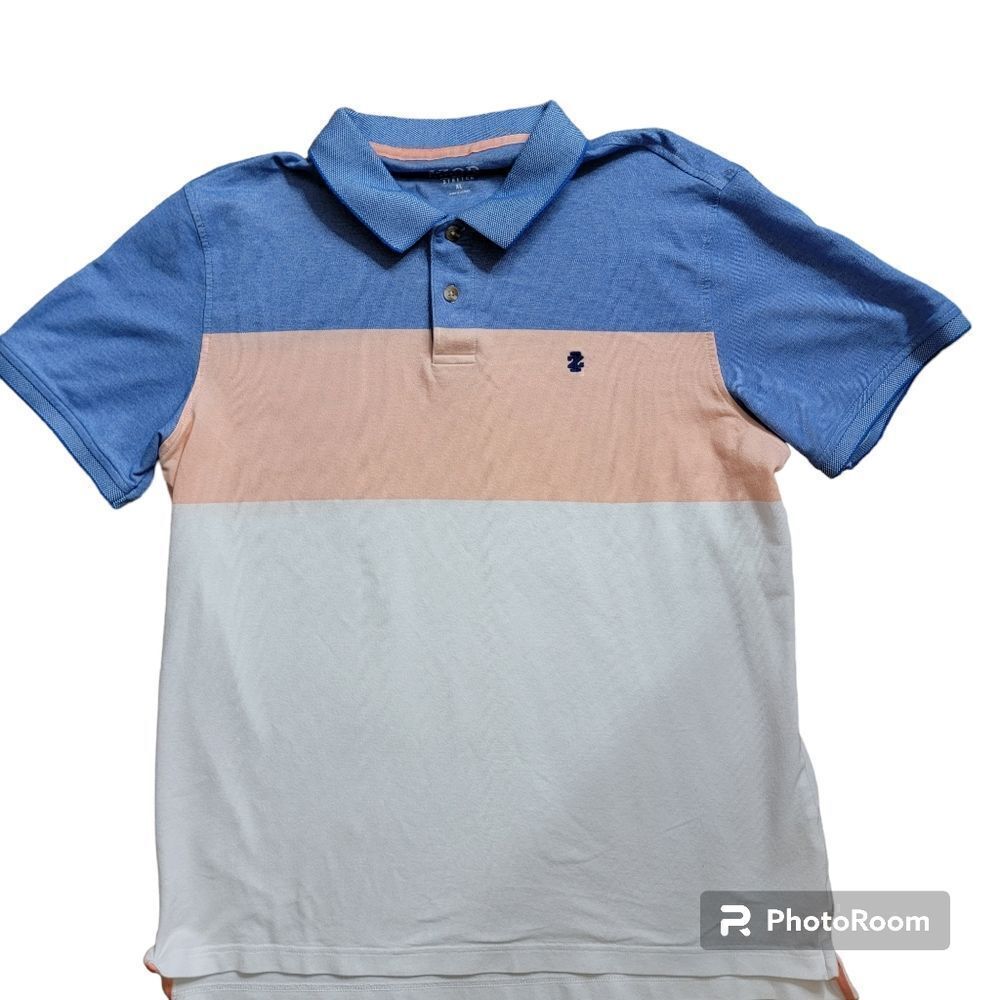 IZOD Men's Color Block Polo Shirt. Size XL.